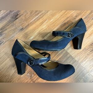 Sole Senseability 8.5 Kensie Navy Elegant Black trim Mary Jane Heels Shoes NIB